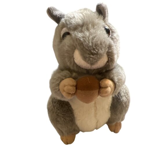 Miyoni By Aurora Gray Squirrel Plush Holding Acorn Realistic Wildlife 8" - Picture 2 of 4